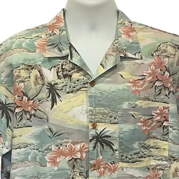 Dragonfly Clothing Co. Men’s Hawaiian Print Short Sleeve Shirt – Size L - Picture 3 of 9